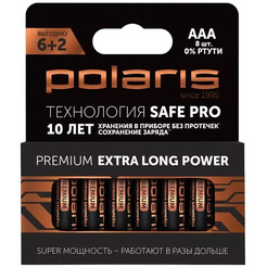 Батарейки щелочные Polaris PB AAA (8шт) Premium