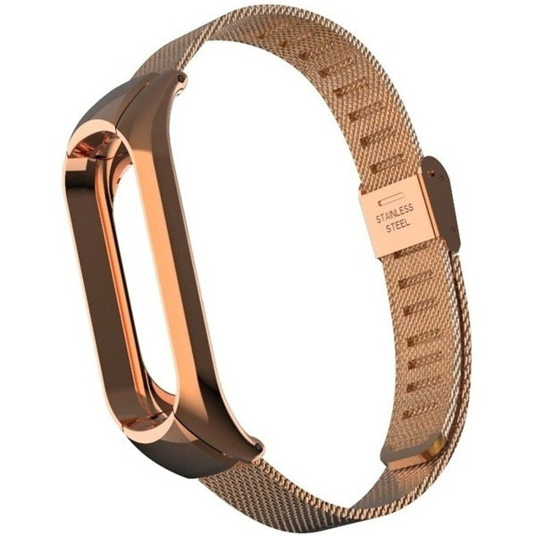 Ремешок Bingo Stainless Grid для Xiaomi Mi Band 3/4 Розовое золото