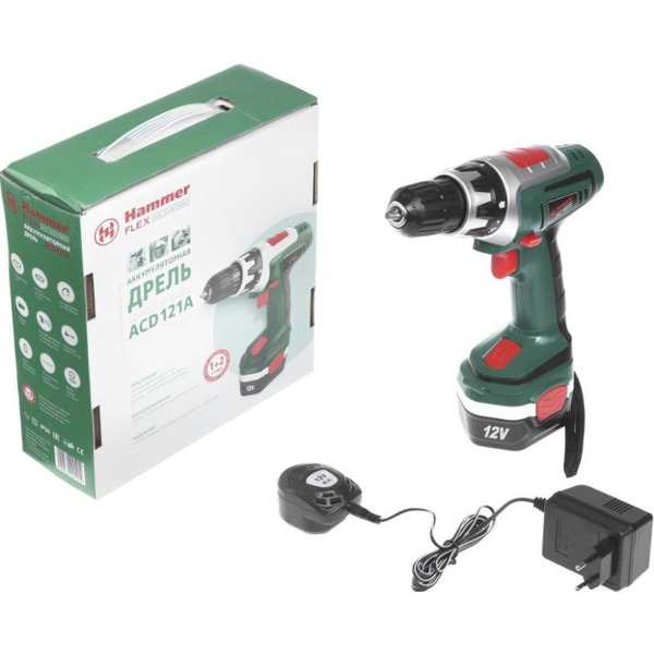 Шуруповерт аккумуляторный Hammer Flex ACD121A 34834