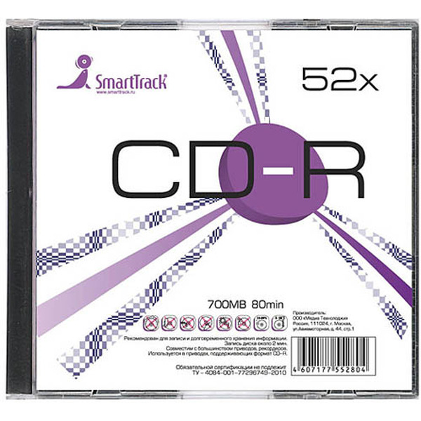 Диск SMARTTRACK CD-R 80min 52x SL-5/200
