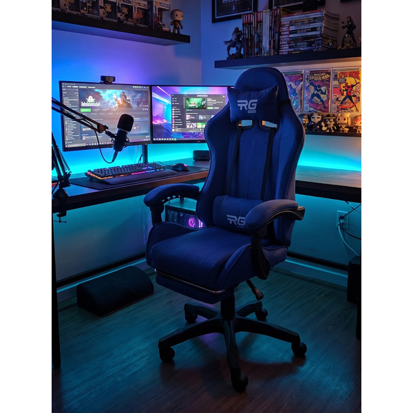 Игровое кресло byroom RG HEALER fabric blue с подставкой для ног BRGF813F/BL