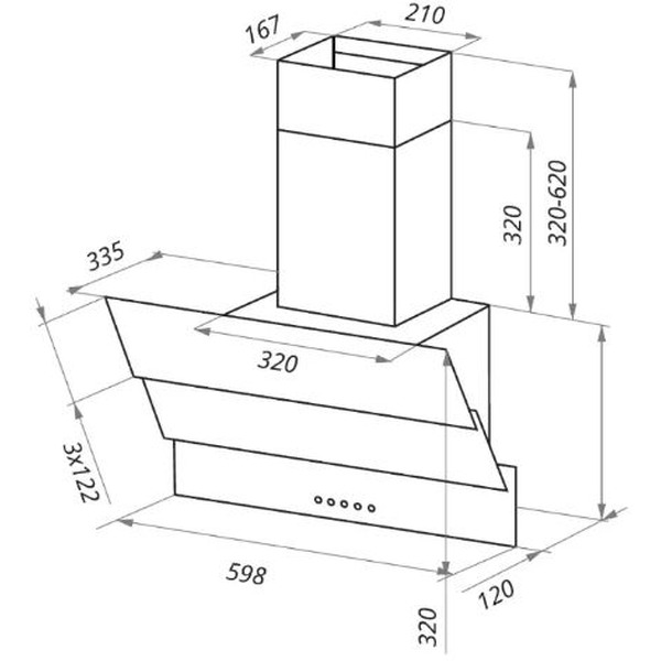 Кухонная вытяжка MAUNFELD Cascada Mini 60 (бежевый)