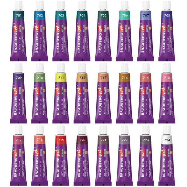 Краски акриловые художественные BRAUBERG ART DEBUT 192408