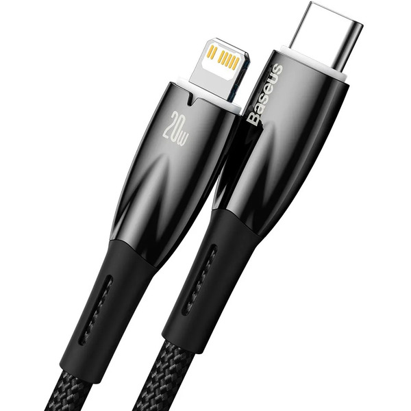 Кабель Baseus Glimmer Series USB Type-C - Lightning (2 м, черный)