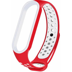 Ремешок Bingo Sport для XIAOMI Mi Band 5/6/7 (красный с белым)