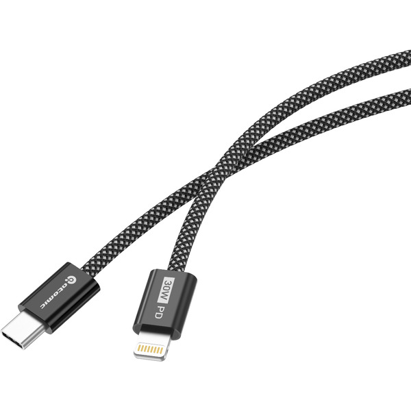 Кабель Atomic Real USB-C-Lightning PD 30W 30.407 (1.5м, черный)