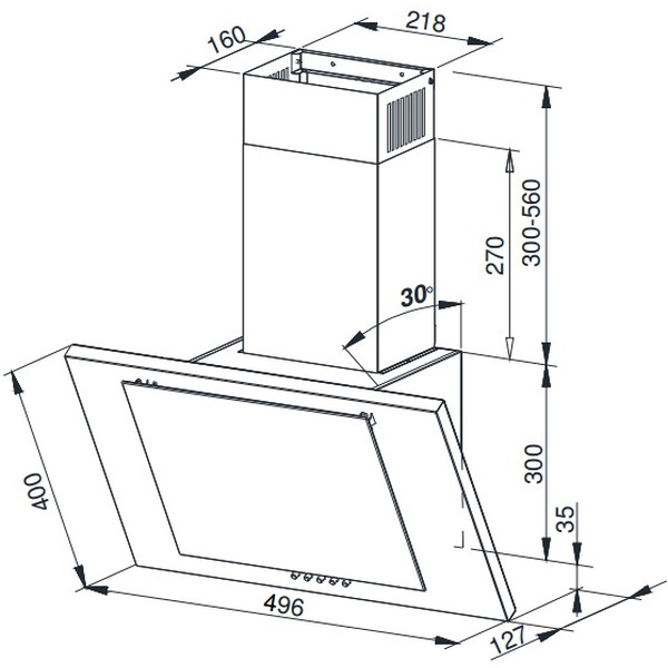 Вытяжка WEISSGAUFF GAMMA 50 PB OW LED