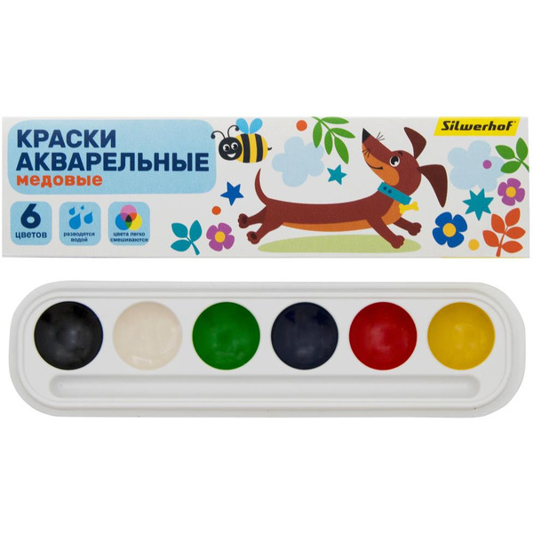Краски акварельные Silwerhof Веселые друзья 961139-06
