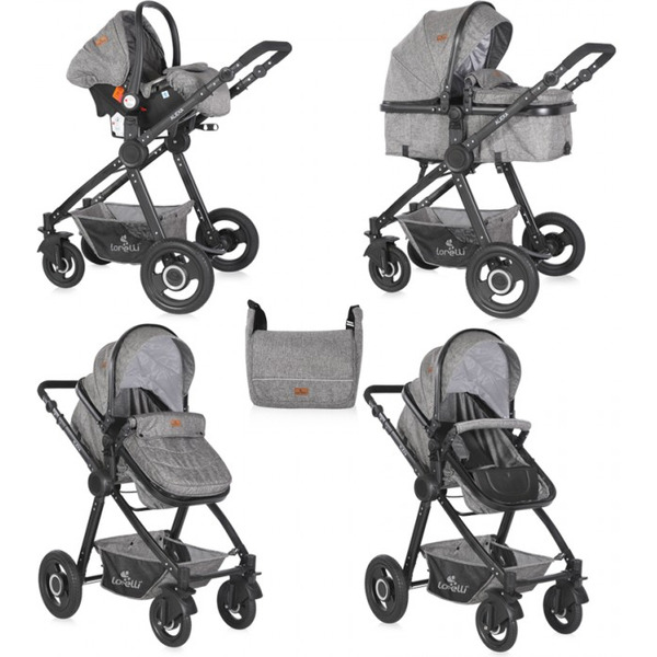 Детская коляска LORELLI Alexa 3в1 (темно-серый)