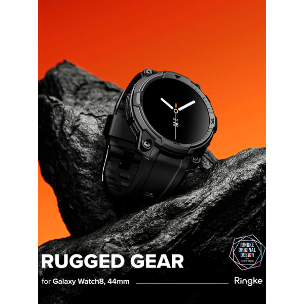 Ремешок с чехлом RINGKE Rugged Gear для Galaxy Watch 8 44mm ALL BLACK