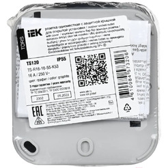 Розетка IEK Tors TS-R16-16-55-K53