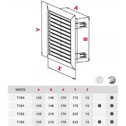 Решетка с сеткой от насекомых Awenta T103BR