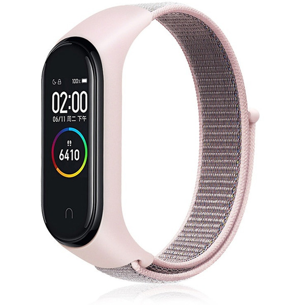 Ремешок Bingo Nylon для Xiaomi Mi Band 5/6 (розовый)