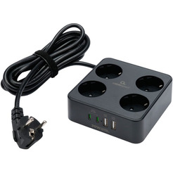 Сетевой фильтр Cablexpert PLT-4-C2U2-B-3