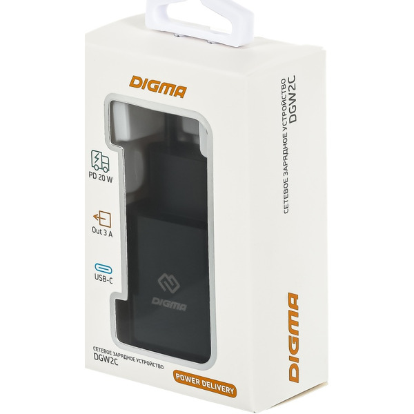 Сетевое зарядное устройство Digma DGW2C (черный)