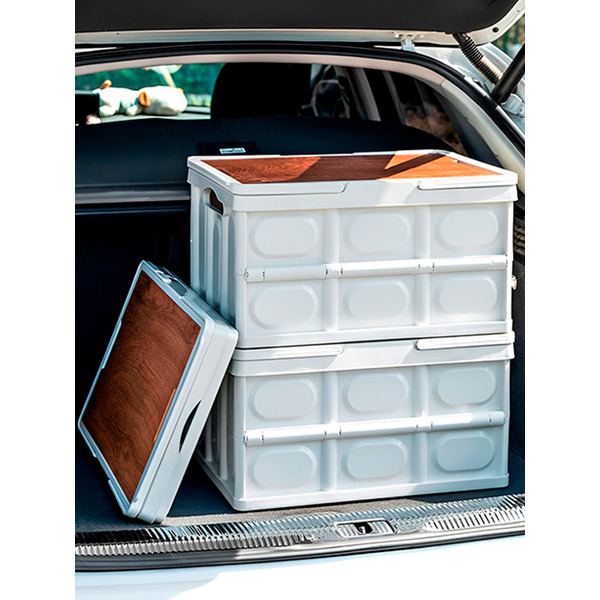 Органайзер складной со столиком и ручками Happy Home HH-001 (белый) 50л.