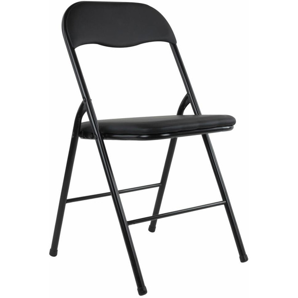 Стул складной BRABIX Golf CF-007 (черный каркас, кожзам черный) 533024