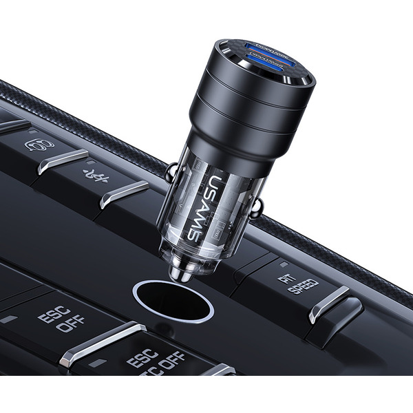 Автомобильное зарядное USAMS US-CC176 C36, 95W, 2USB (A+C), черный