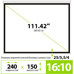 Проекционный экран CACTUS SIlverMotoExpert 150x240 CS-PSSME-240X150-WT