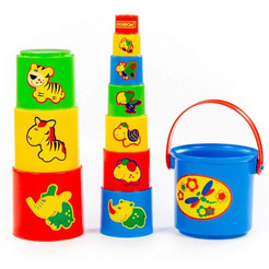 Пирамидка Полесье Занимательная пирамидка 3 (11 элементов, в сеточке)