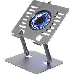 Подставка для ноутбука Digma D-NCP170-1XRGB110-360 (алюминий серый)