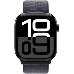 Смарт-часы Apple Watch S10 46mm A2999 (MWWR3ZP/A) Jet Black Aluminium Case with Ink Sport Loop (нейлоновый ремешок)