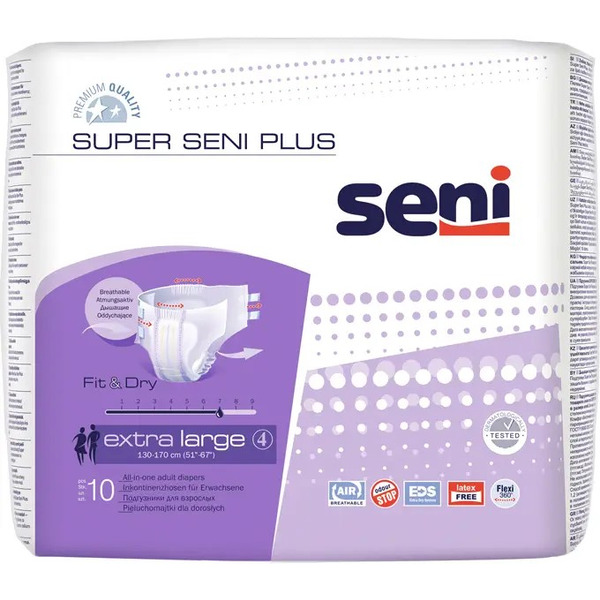 Подгузники для взрослых Seni Super Plus XL (10 шт)