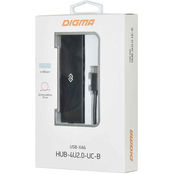 Разветвитель Digma HUB-4U2.0-UC-B