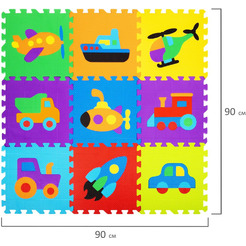 Коврик-пазл напольный ЮНЛАНДИЯ Машинки 664667