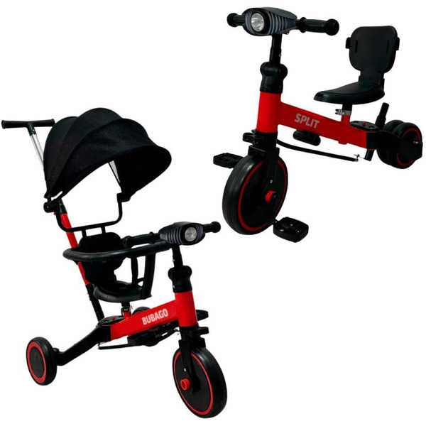 Беговел-велосипед Bubago Split BG-FPY-158-1 с ручкой (черный/красный)