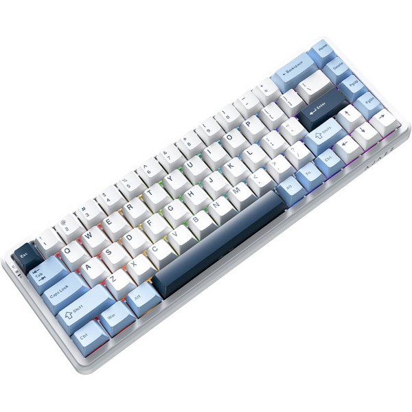 Компьютерная клавиатура AJAZZ AK680 MAX (8+1K) сине-бело-темно-синие клавиши