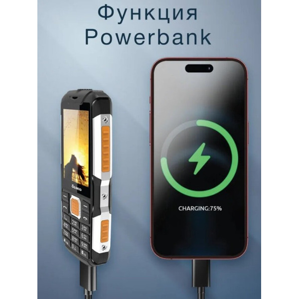 Мобильный телефон Olmio X14 / 046626 (черный/оранжевый)