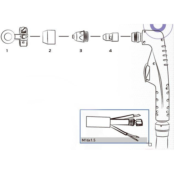 Плазменный резак Aurora P-80 (5м) М16х1,5 (12346)