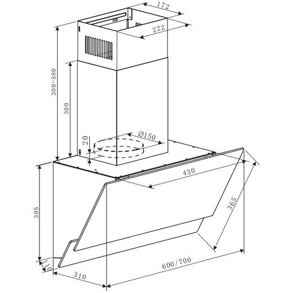 Кухонная вытяжка MAUNFELD Plym Soft 60 (черный)