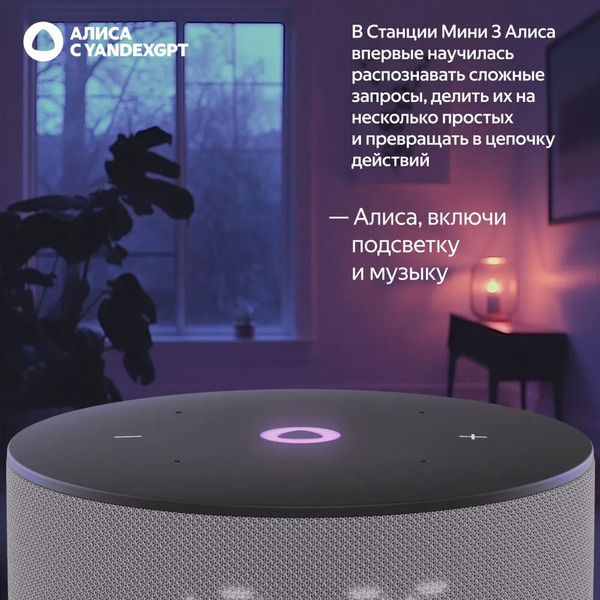 Умная колонка Яндекс Станция Мини 3 (YNDX-00027GRY) серый