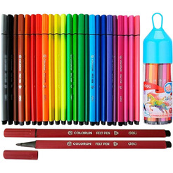 Фломастеры DELI цветные 24 цвета в тубе (HM65324PINK)