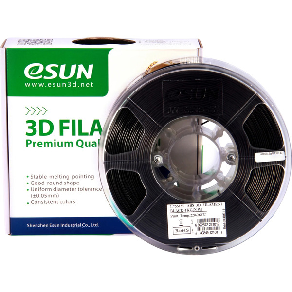 Пластиковая нить ESUN для 3D принтеров ABS-ESD 1,75 мм, 1кг (черный)