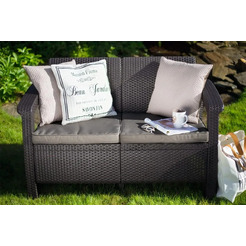 Диван садовый Keter Corfu II Love Seat 258946 (коричневый)