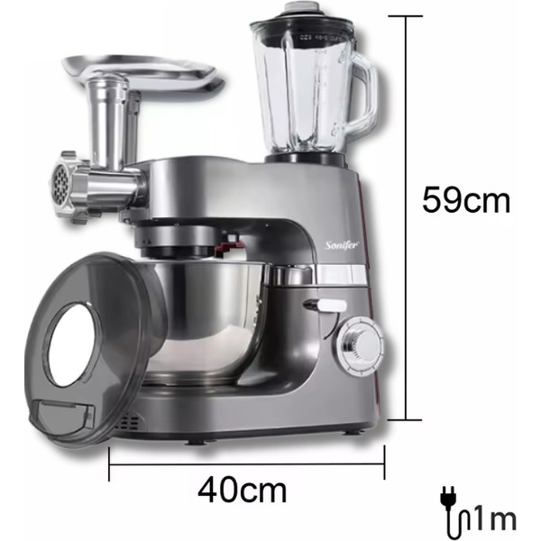 Стационарный миксер Sonifer SF-8076 (серый)