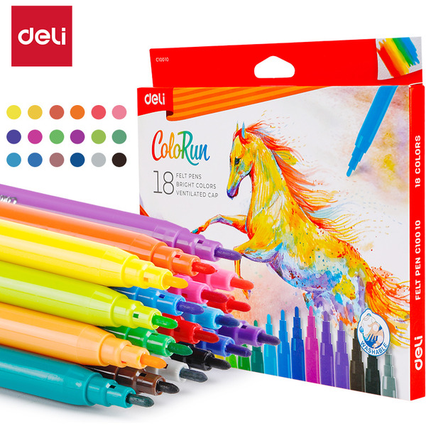 Фломастеры DELI (С10010) 18 цветов