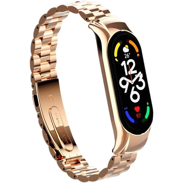 Ремешок Bingo Stainless для XIAOMI Mi Band 7 (розовое золото)