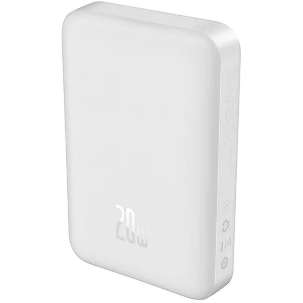 Внешний аккумулятор Baseus Magnetic Mini Air Wireless Fast Charge Power Bank 20W 6000mAh (белый)