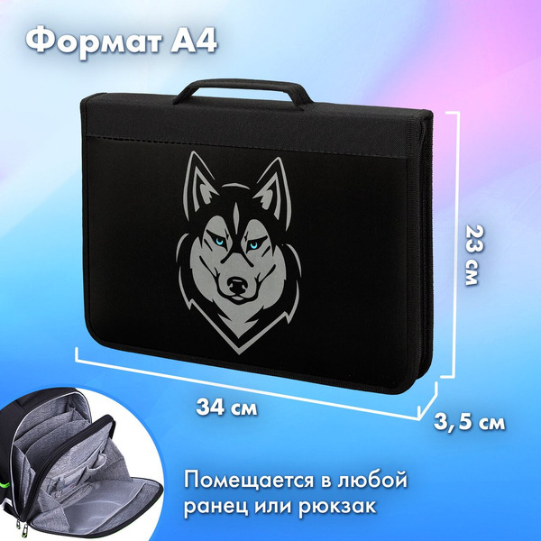 Папка на молнии BRAUBERG Husky 271450