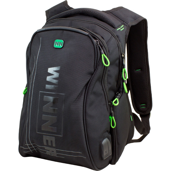 Рюкзак Winner 394-2 (черный/зеленый)