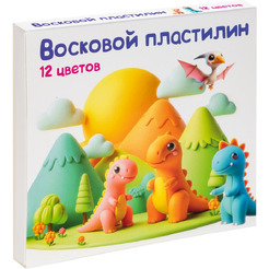 Пластилин для лепки "Восковой пластилин 12 цветов" GENIO KIDS-ART DMR12