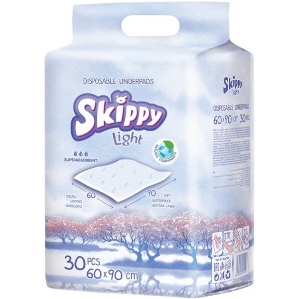 Одноразовые пеленки для детей SKIPPY LIGHT р-р 60x90 (30 шт.)
