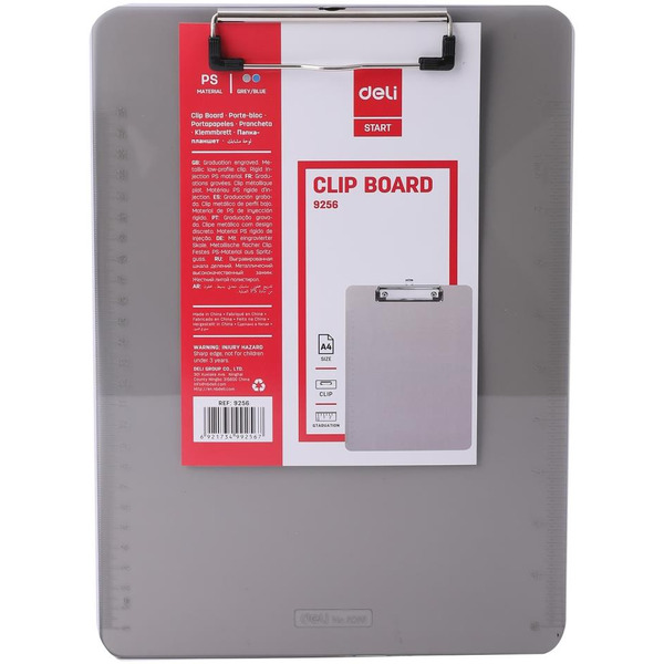 Планшет с верхним прижимом DELI 9256GRAY