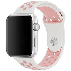 Ремешок Bingo Sport для Apple Watch 42/44/45mm (S) белый/розовый