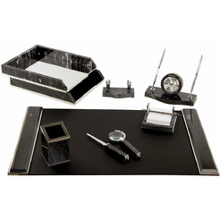 Набор настольный GALANT 231192 (8 предметов, черный мрамор/серебристые металл. детали)