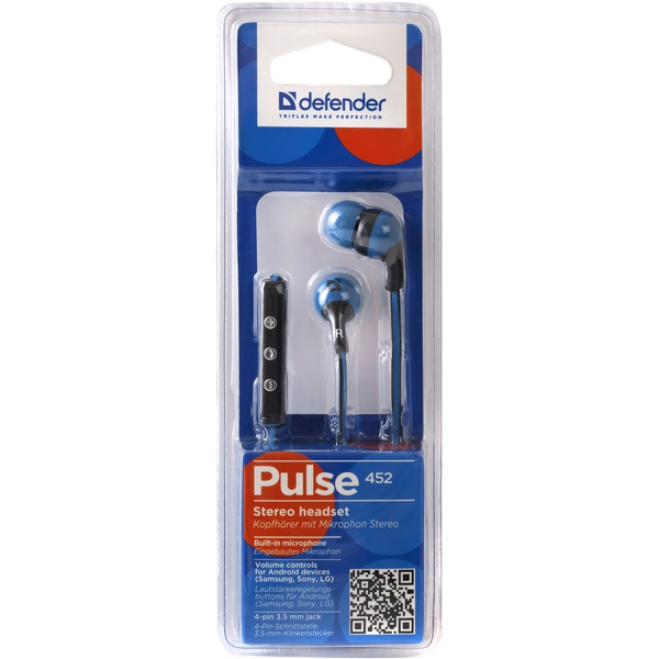 Наушники Defender Pulse 452 (синий)